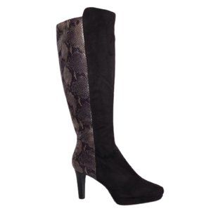 Impo Stretch Snakeskin/Faux Suede Zipped Dress Boot NEW - Sz. 6.5